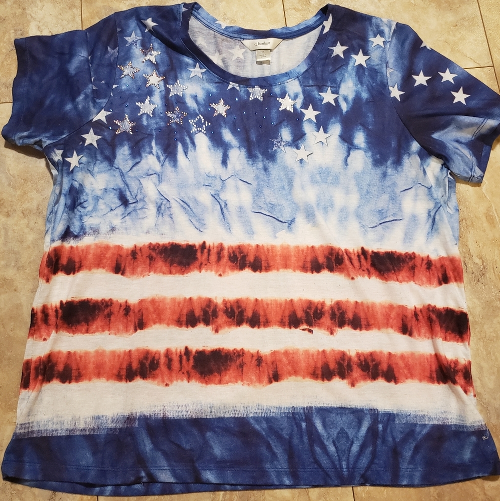 Womens 4th Fourth of July American flag shirt